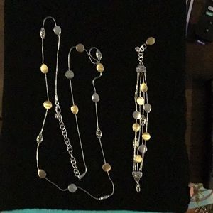 Vintage Brighton 2 tone necklace bracelet set